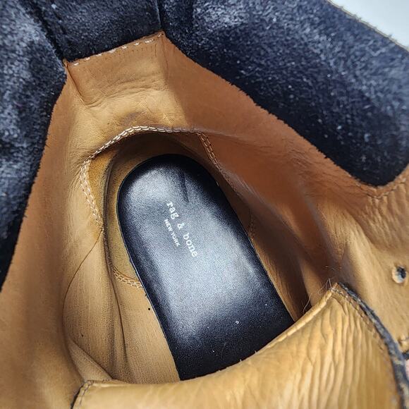 Rag & Bone Boots Women EU37.5/US7.5 Sloane Black Calf Suede Platform Lace-up - Picture 7 of 8